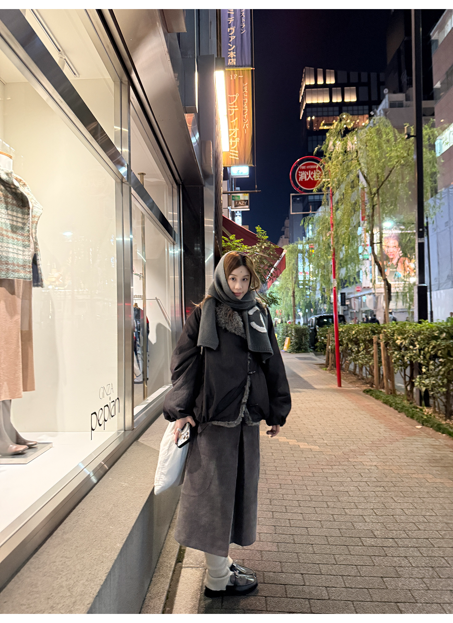 LelyMooch 光沢バイカラーブルゾン｜ボア切替×トグルボタン  LEM280