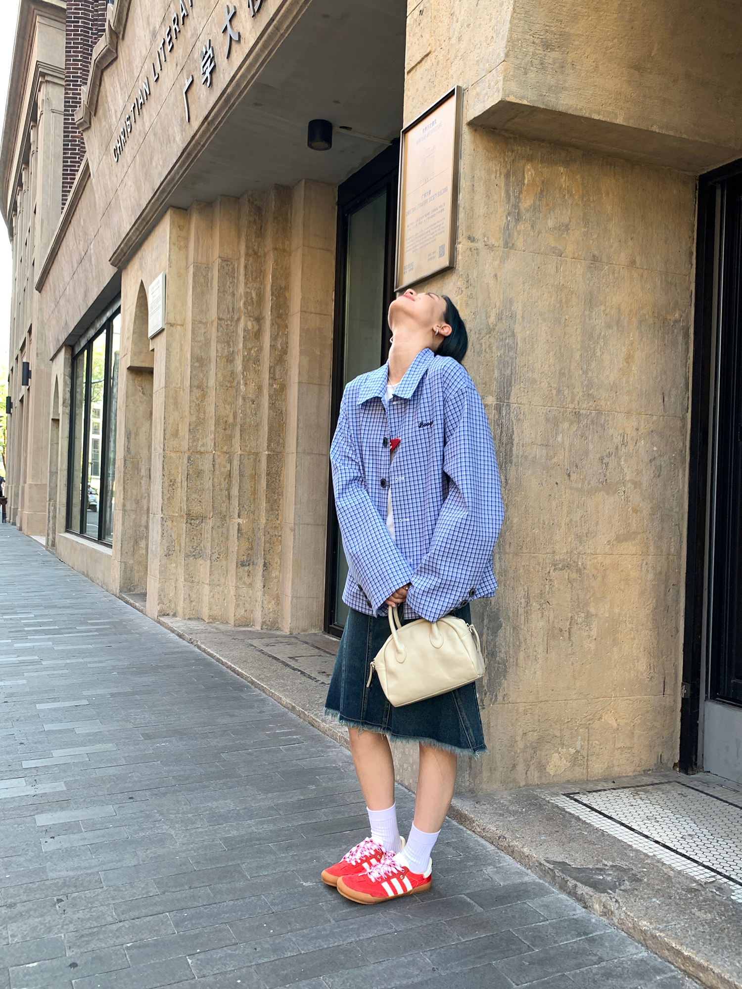 LelyMooch Blue Check Shirt Jacket LEM072