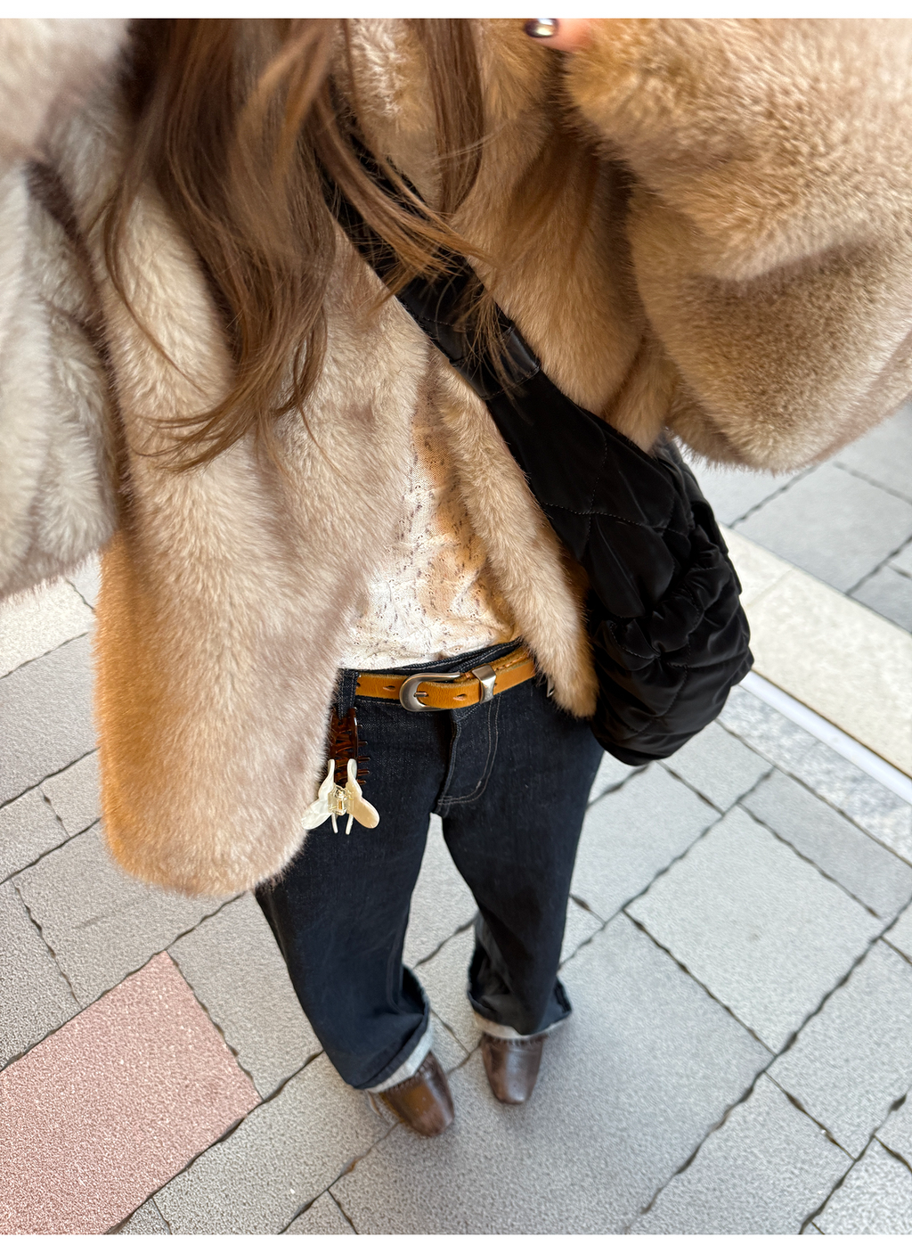 LelyMooch ふわふわエコファーコート｜オートミール  LEM268