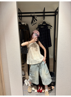 LelyMooch 体型カバー◎ カーゴデニムパンツ  LEM182