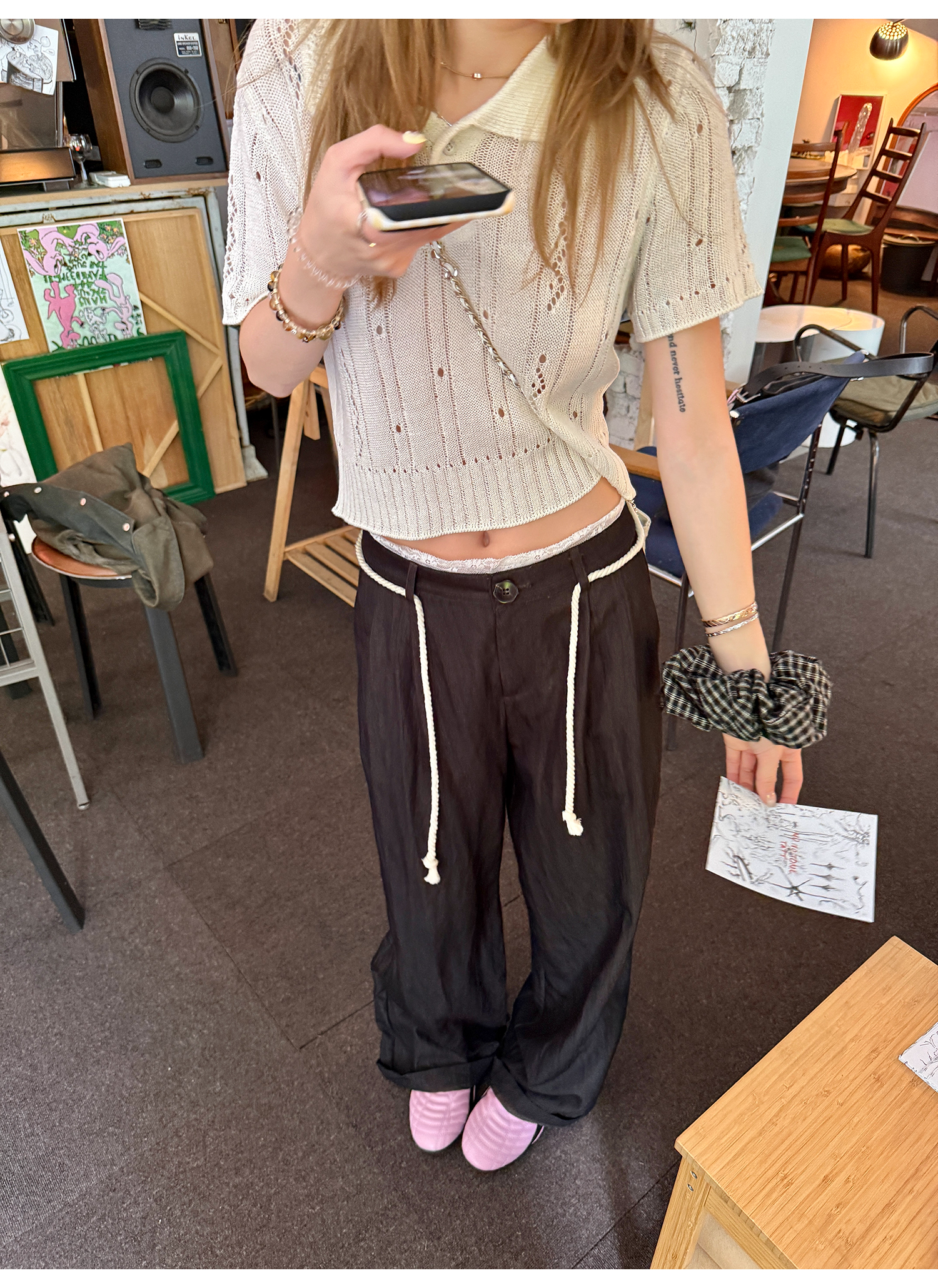 LelyMooch リボン付とろみパンツ　LEM167