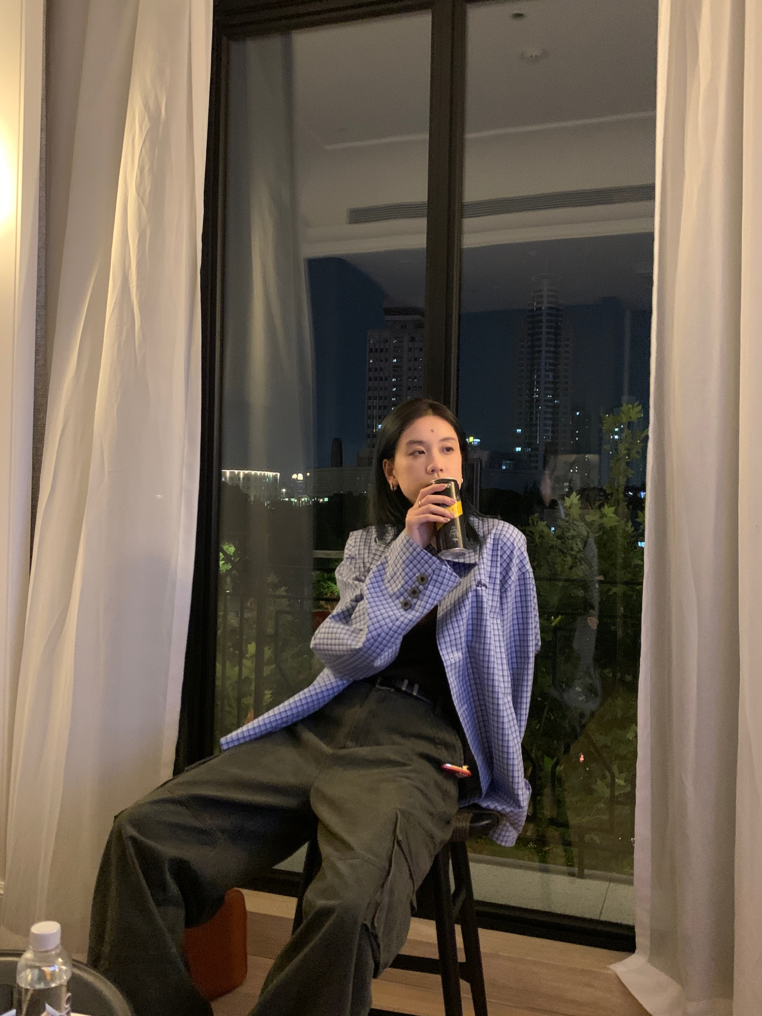 LelyMooch Blue Check Shirt Jacket LEM072