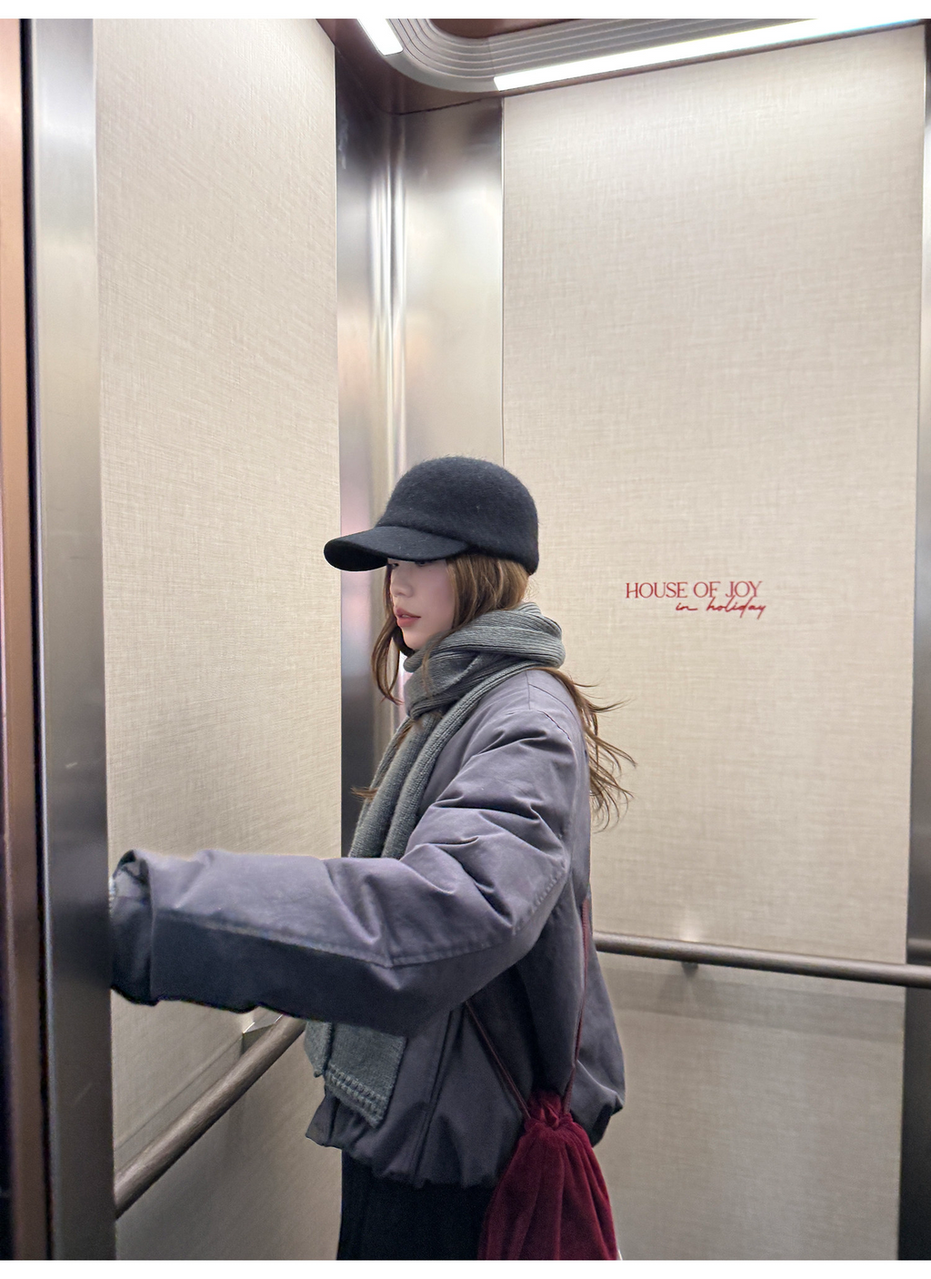 LelyMooch マフラー付き 中綿ブルゾン  LEM306