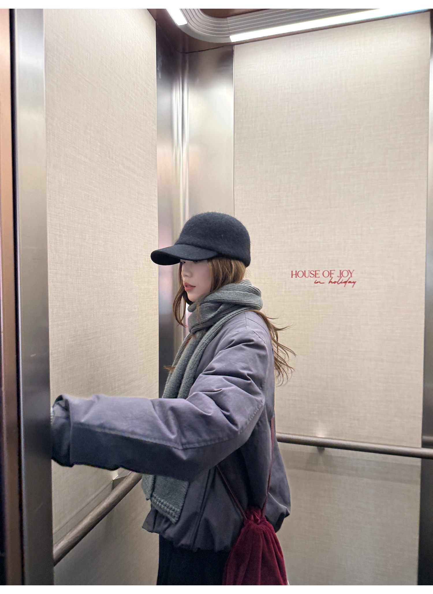 LelyMooch マフラー付き 中綿ブルゾン  LEM306