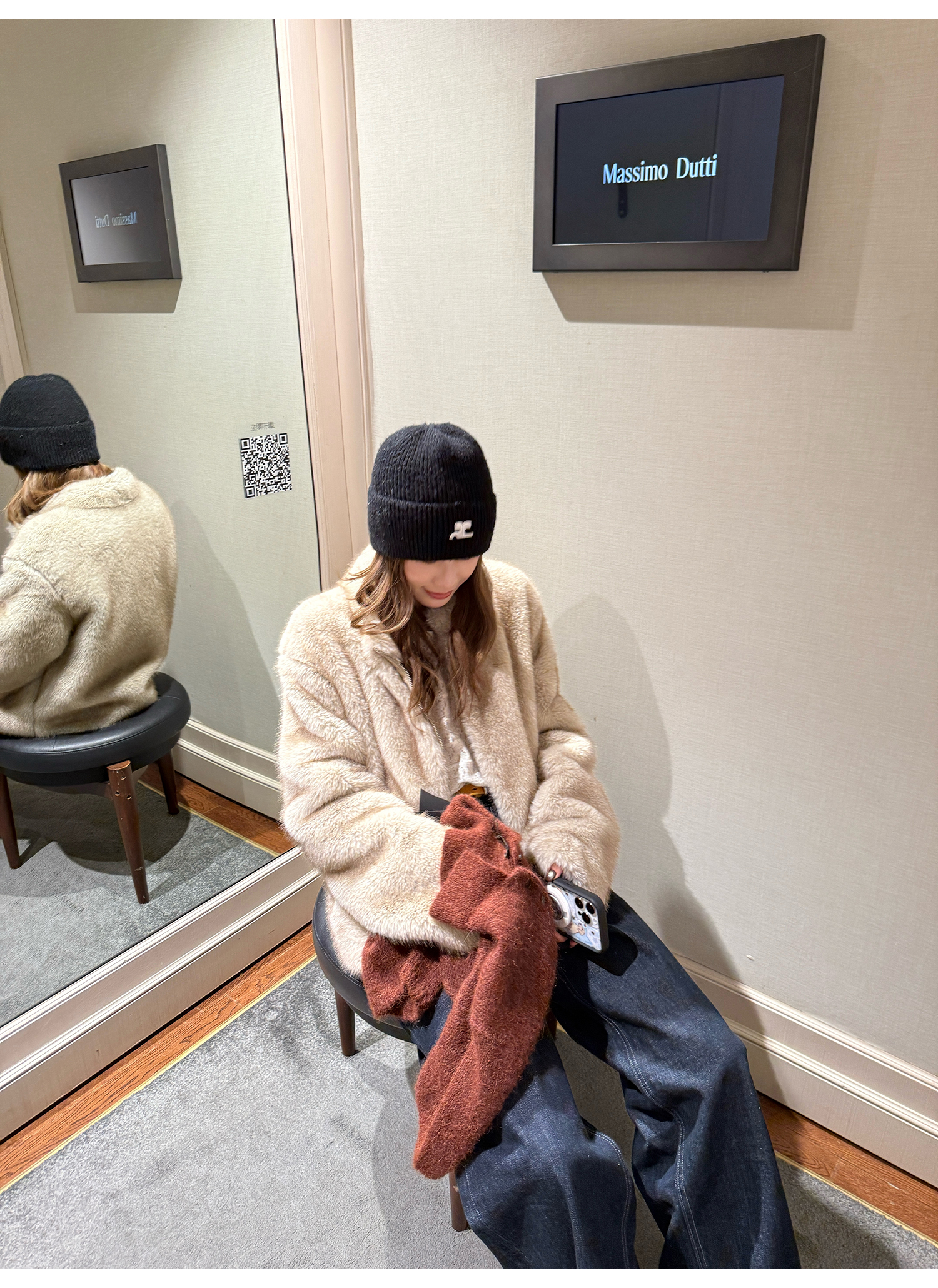 LelyMooch ふわふわエコファーコート｜オートミール  LEM268