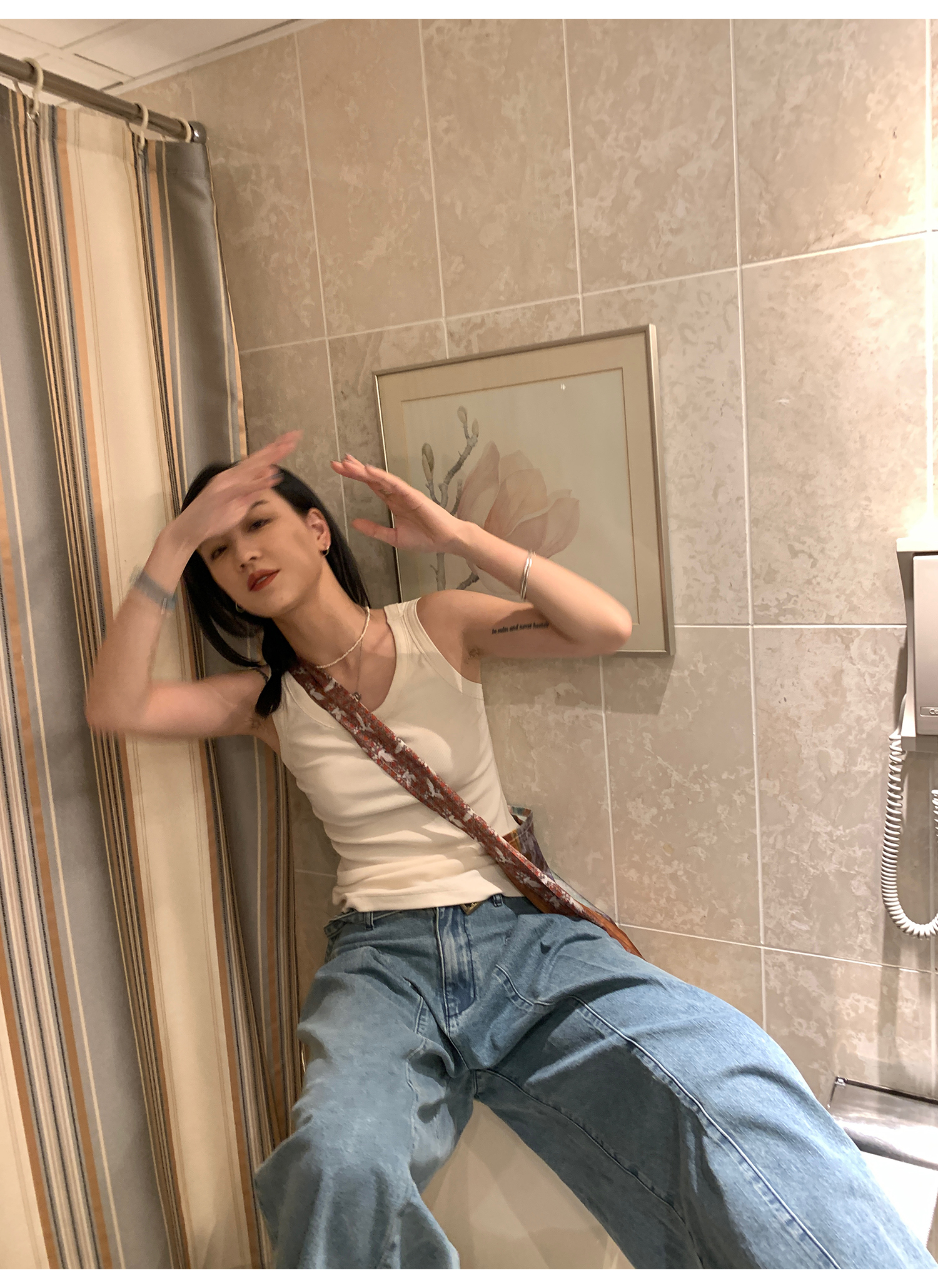 LelyMooch Back Lace Knit Tank Top LEM073