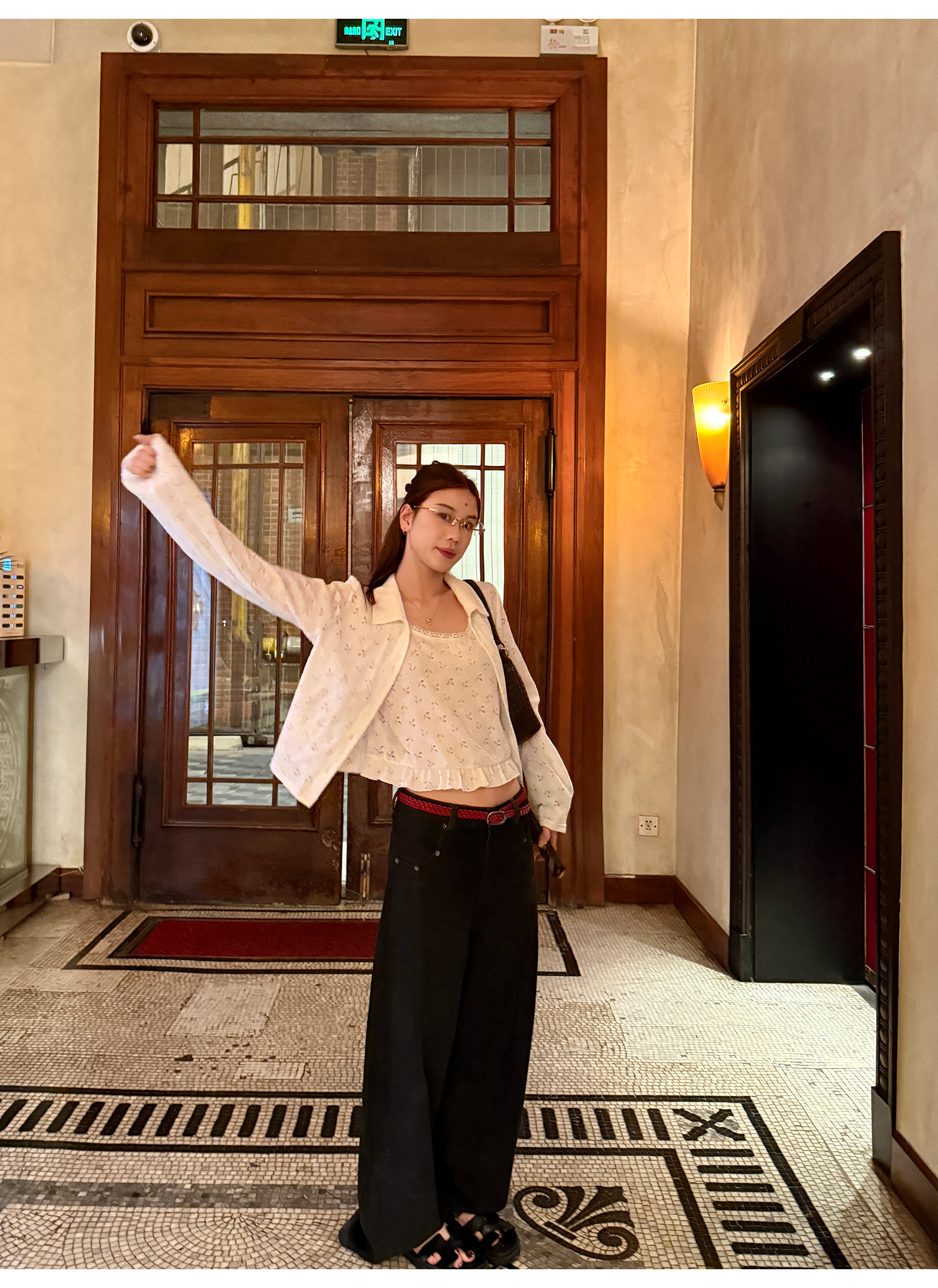 LelyMooch ニットカーデ＆レースキャミセット  LEM209