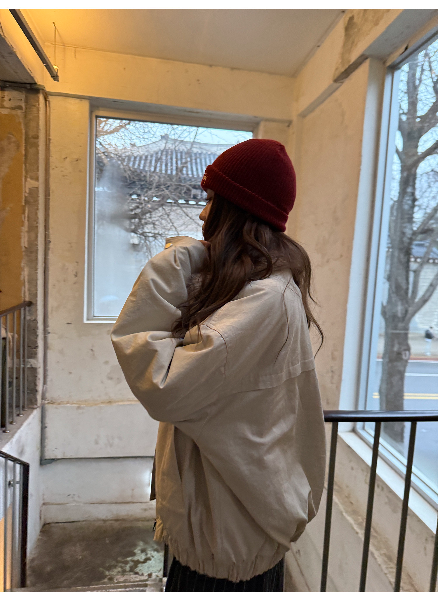 LelyMooch 取り外し襟付き 中綿ショートアウター  LEM305