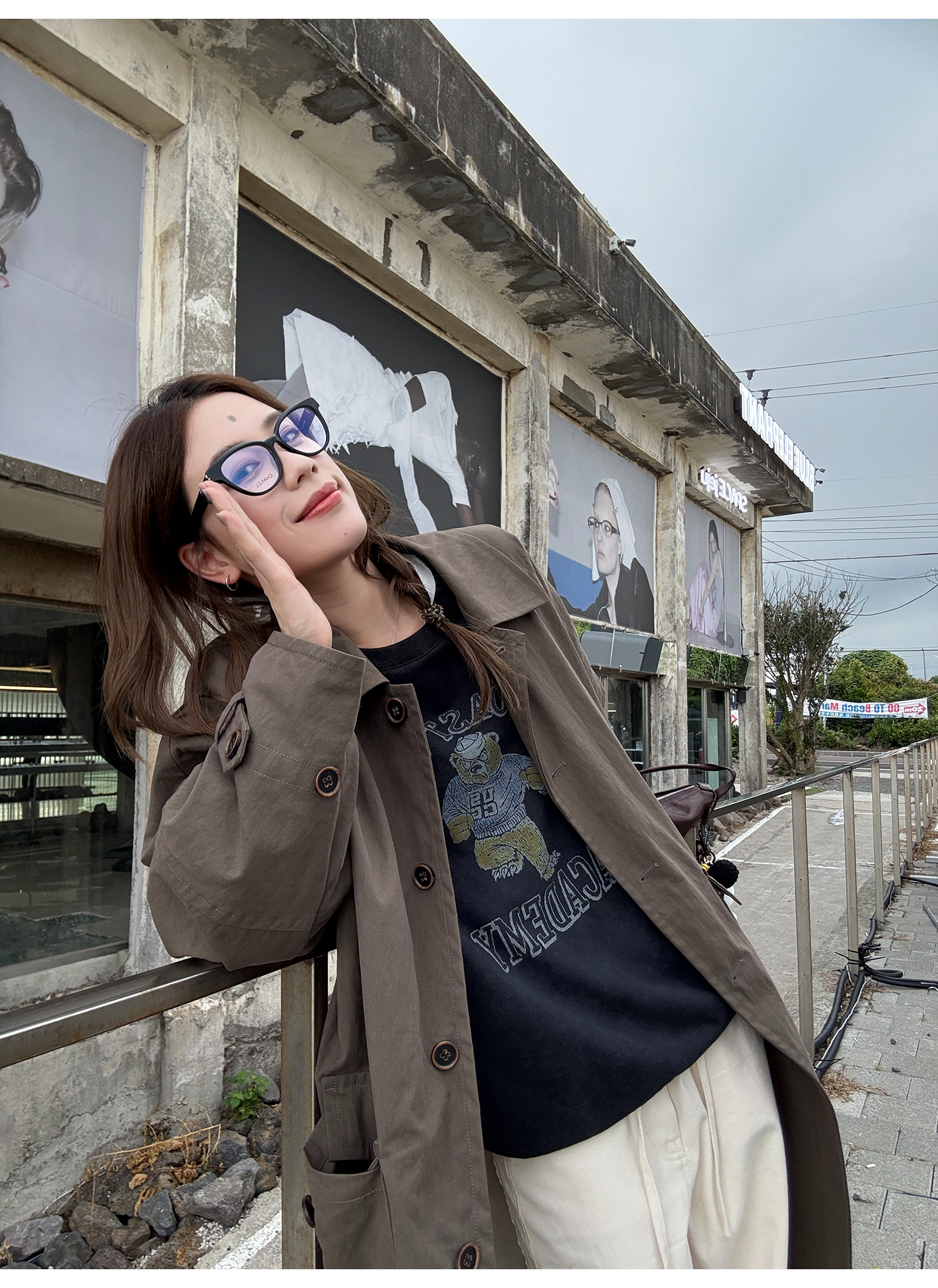 LelyMooch くまプリント古着風スウェット  LEM231