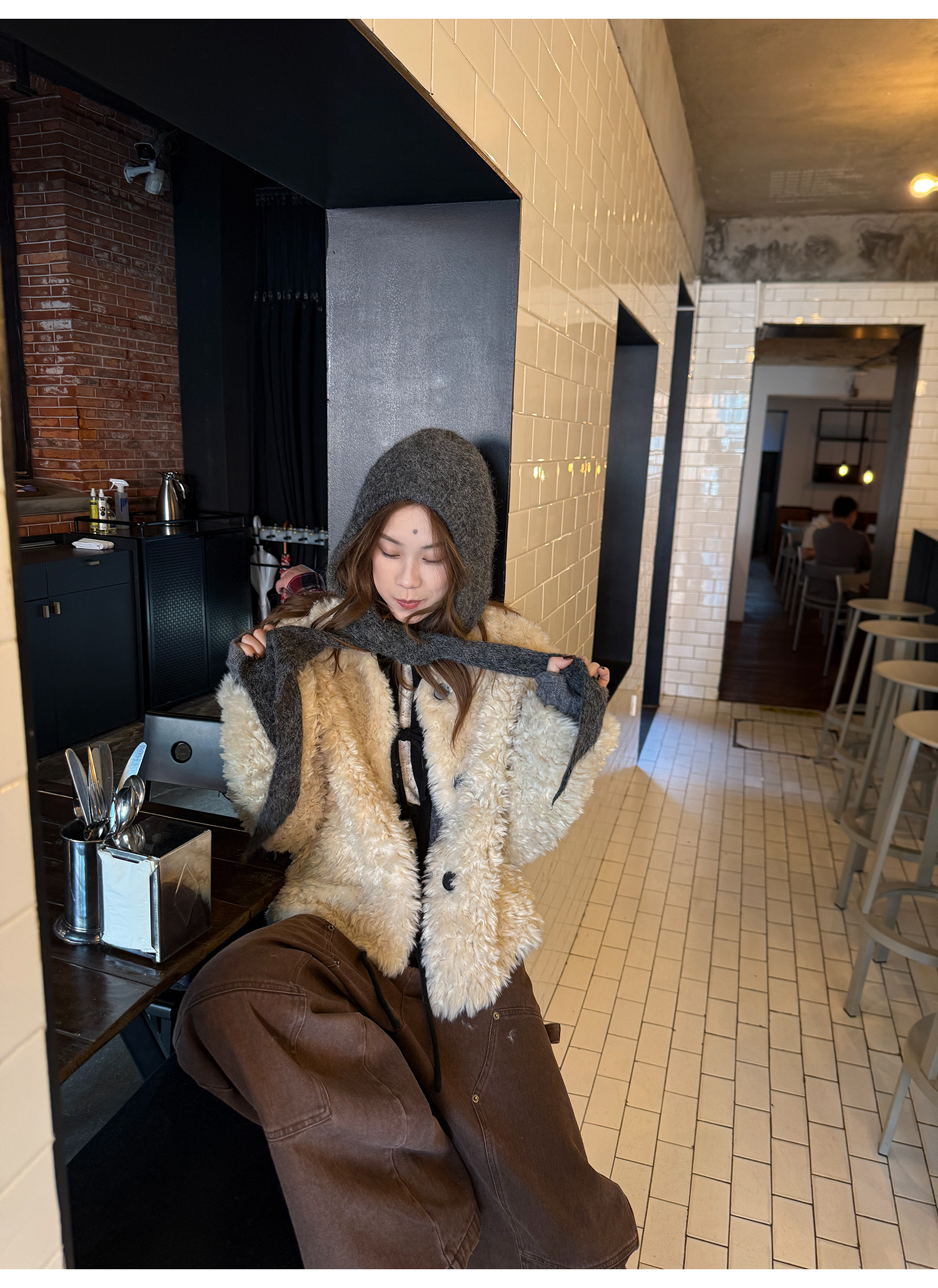 LelyMooch もこもこボアフードコート  LEM269