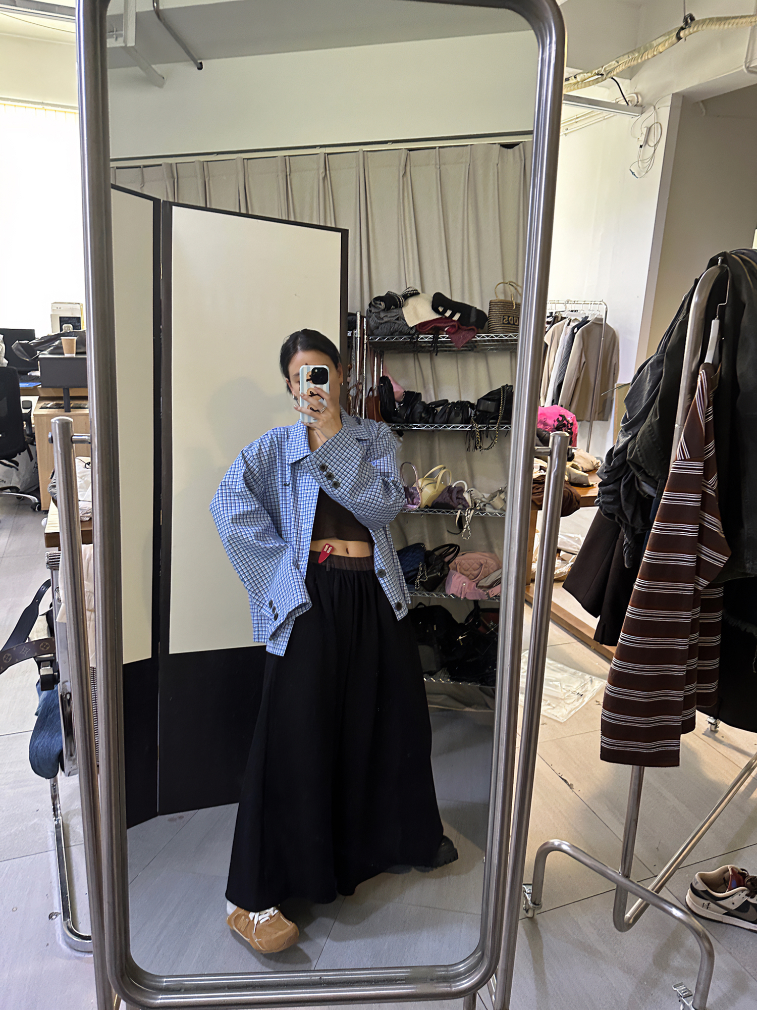 LelyMooch Blue Check Shirt Jacket LEM072