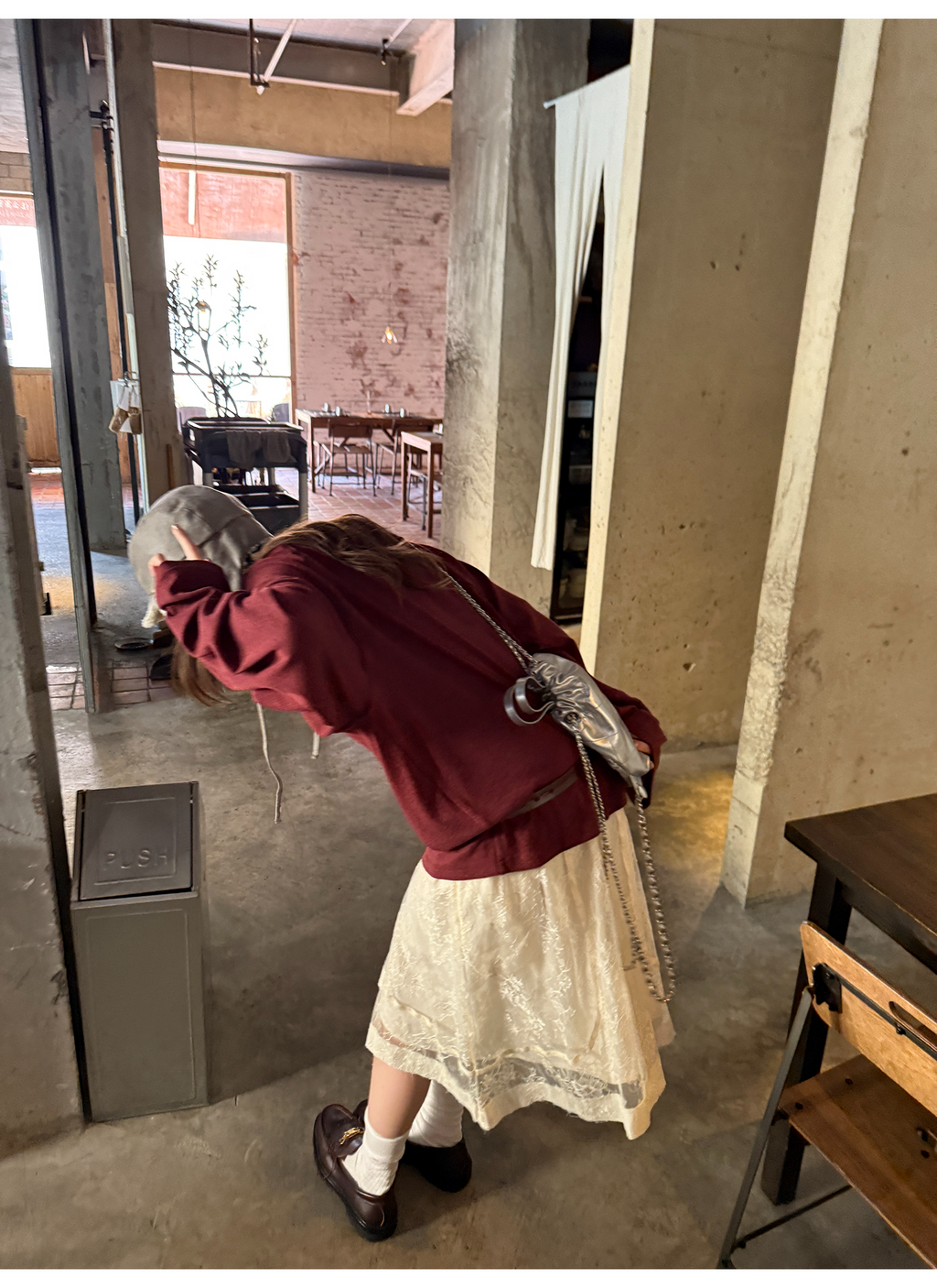 LelyMooch ハリ感レース×ドロストスカート  LEM239