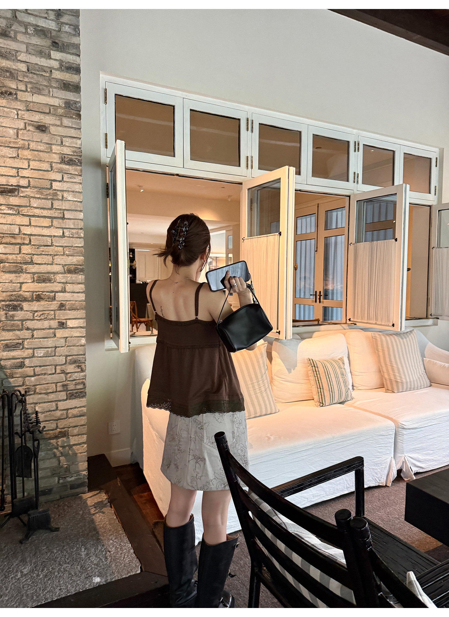 LelyMooch 刺繍入りテンセルキャミ  LEM206