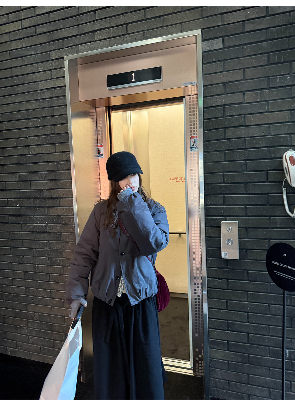 LelyMooch マフラー付き 中綿ブルゾン  LEM306