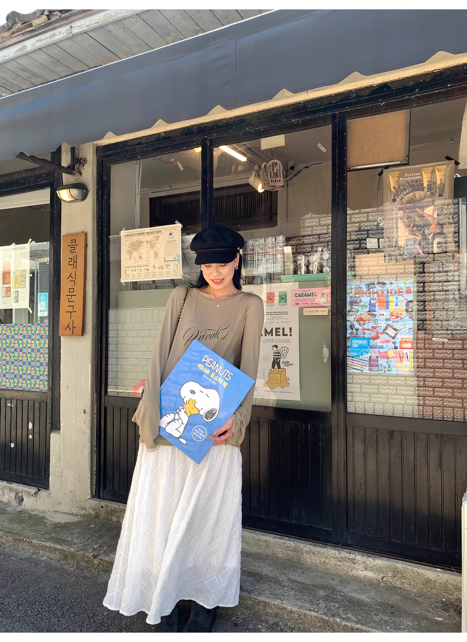 LelyMooch   立体格子柄 ホワイトスカート  LEM040