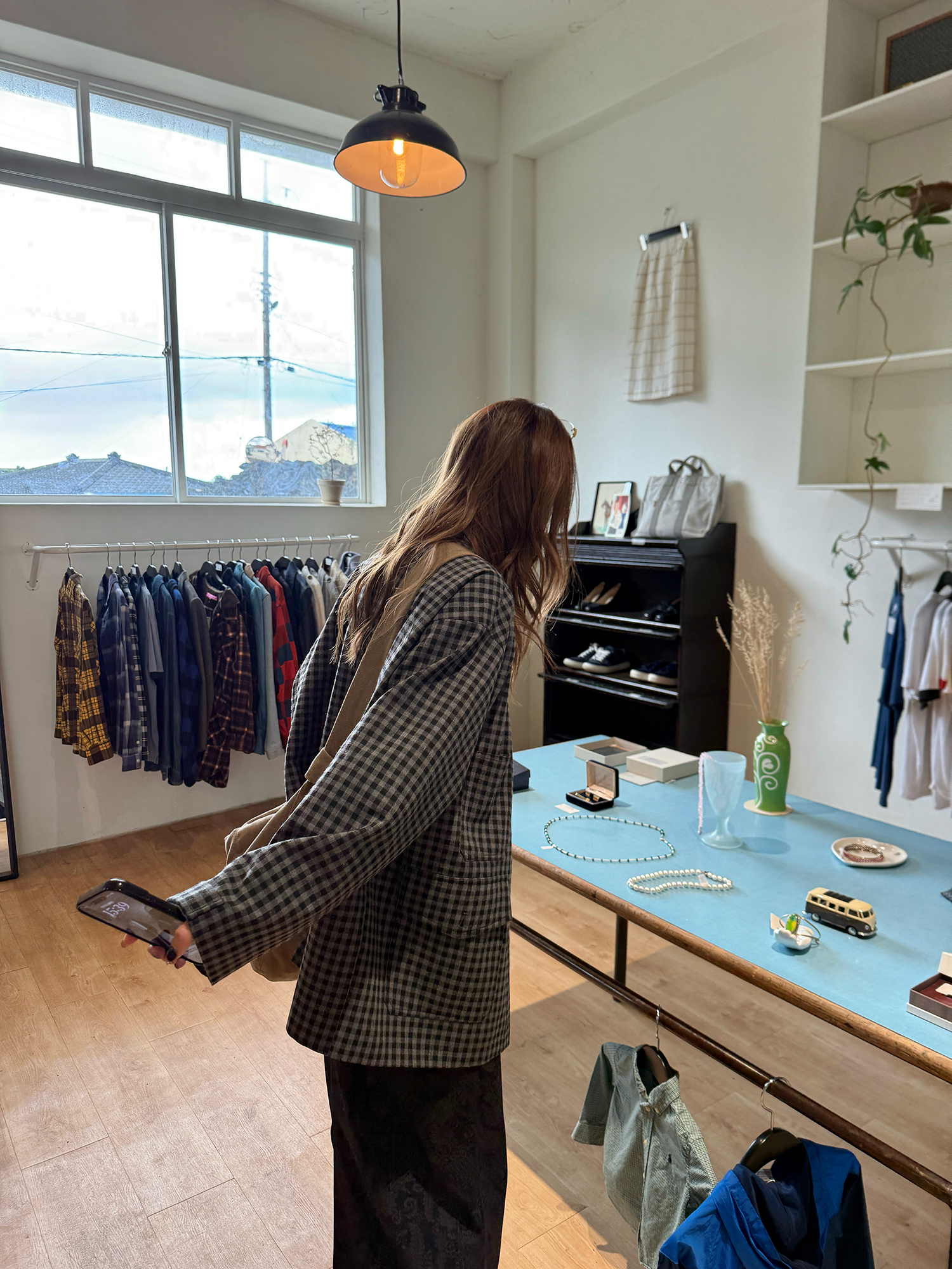 LelyMooch ブラックグレーチェックジャケット  LEM248