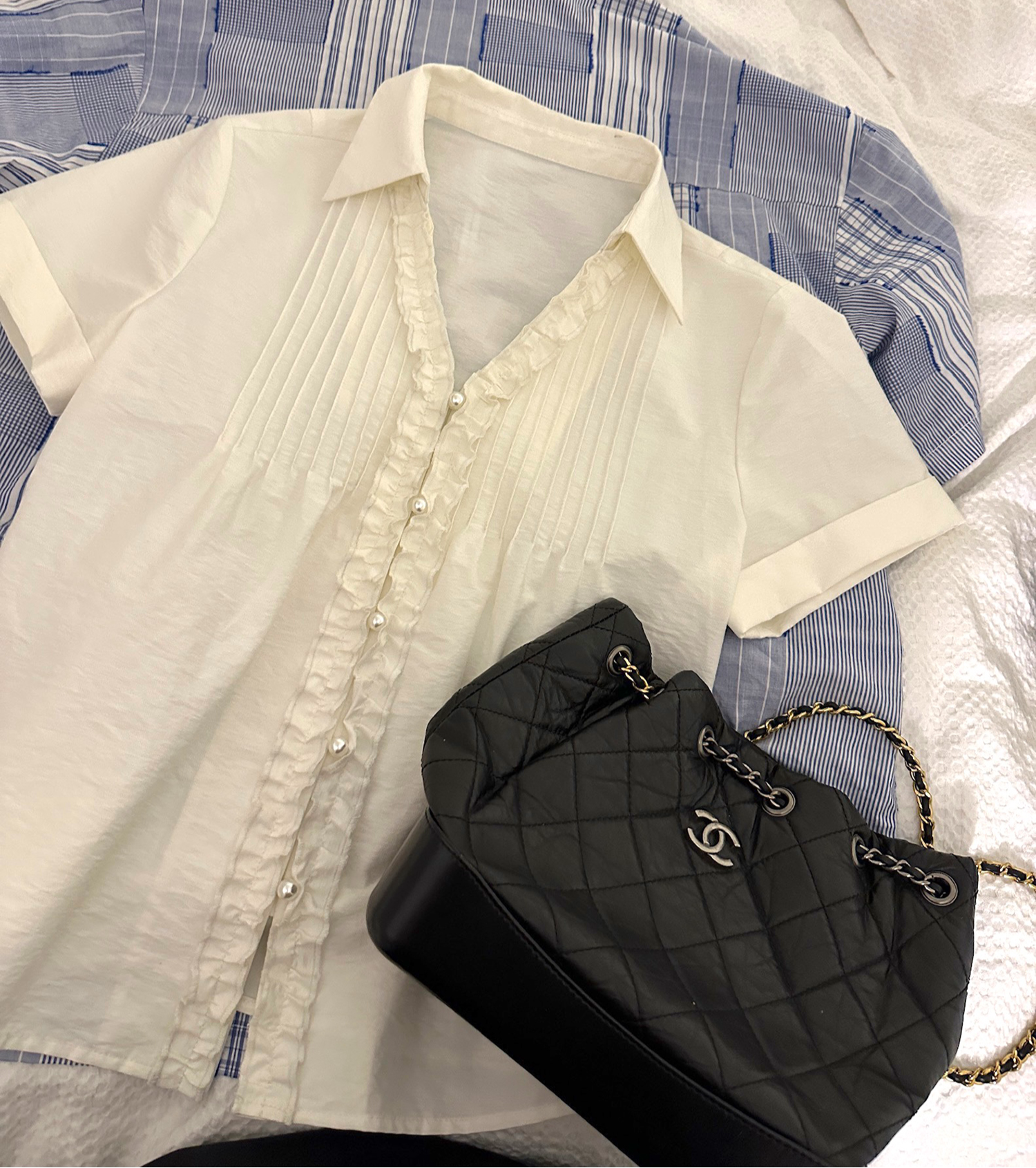 LelyMooch タック入り半袖シャツ｜ガーリー×クラシック  LEM162