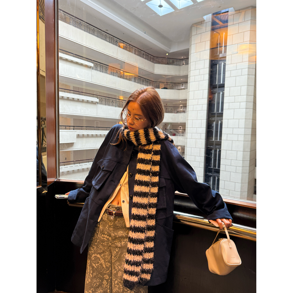 LelyMooch あったかフリース×スエードジャケット  LEM238