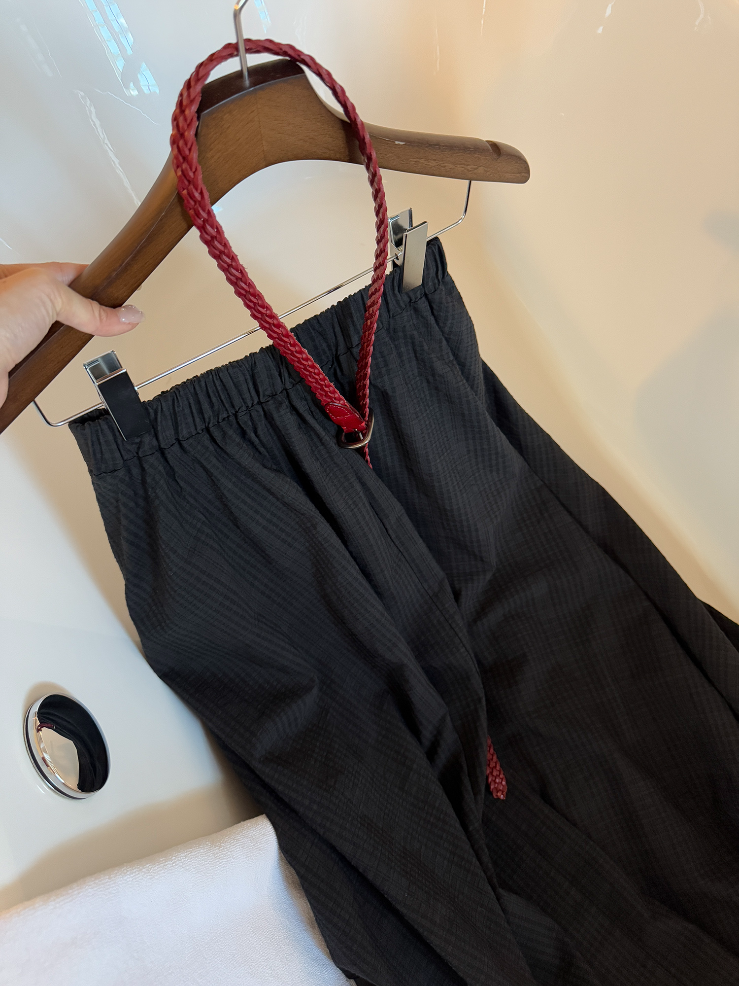 LelyMooch ふんわりチェックロングスカート  LEM208