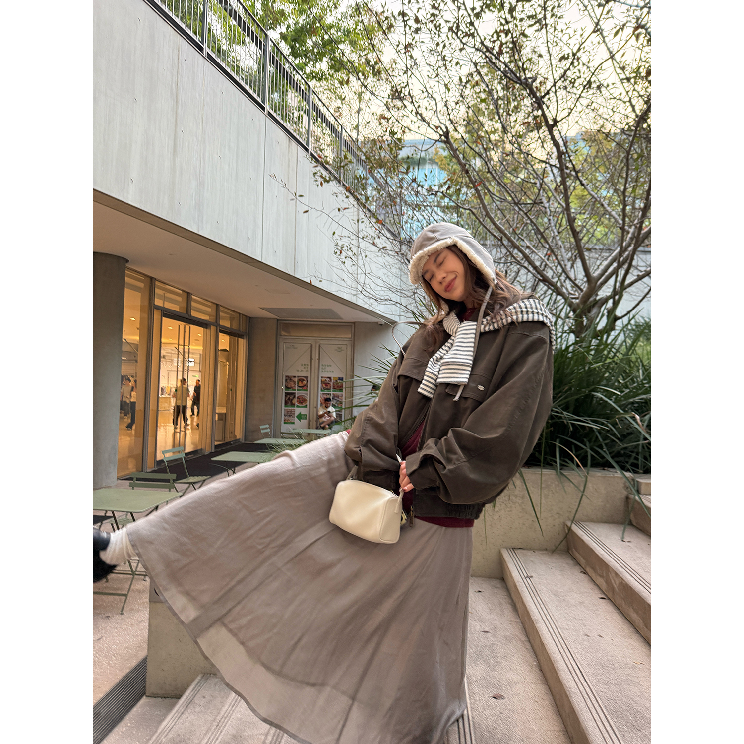 LelyMooch マットレザー裏ボアジャケット／ポケット付き  LEM235