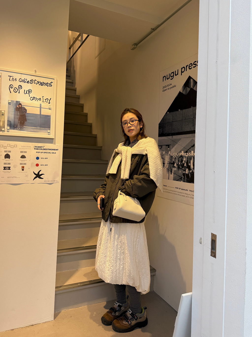 LelyMooch ドロスト ロングスカート シワ感素材 前後差  LEM288