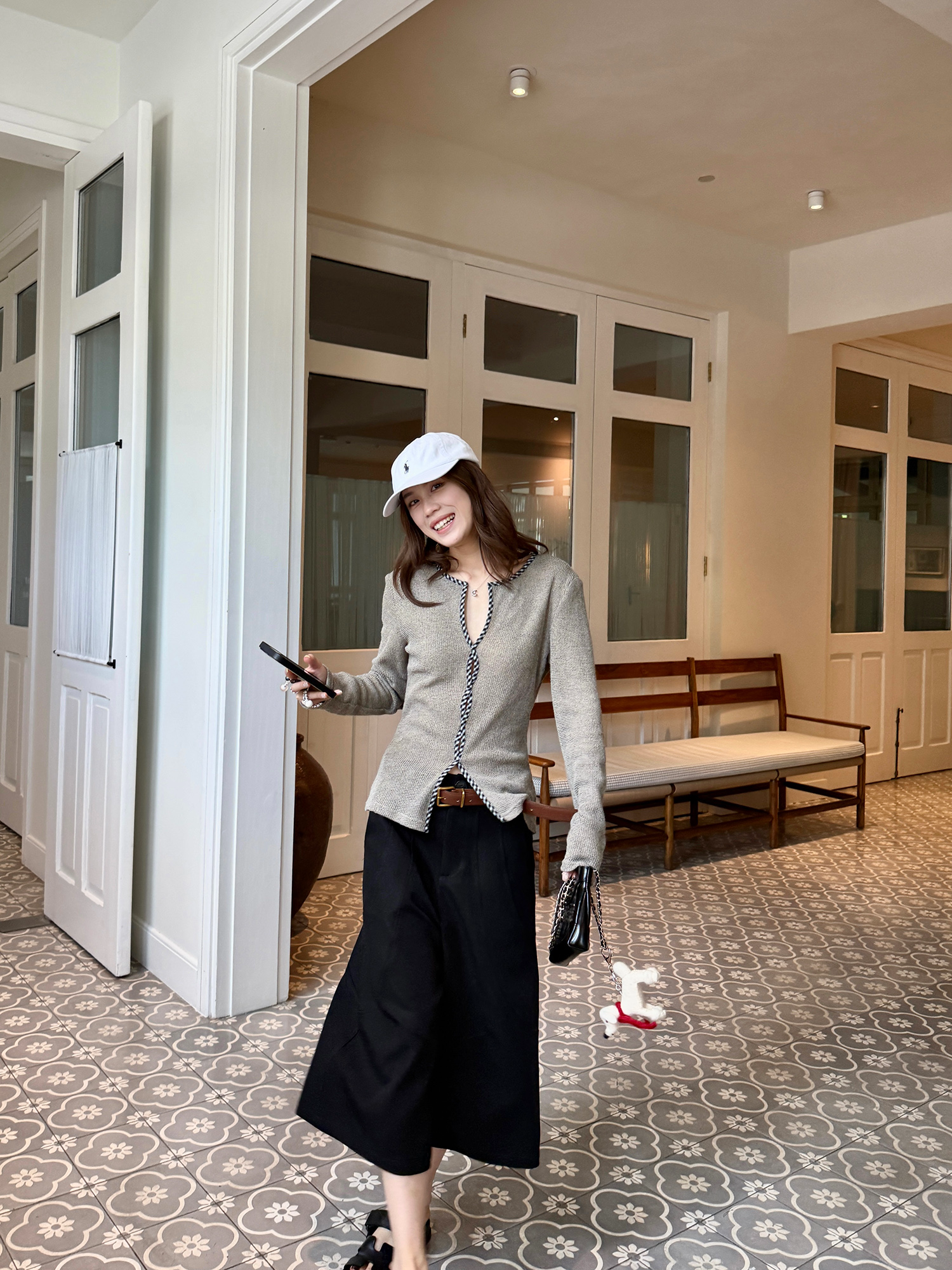 LelyMooch Aライン ワイドパンツ七分丈  LEM202