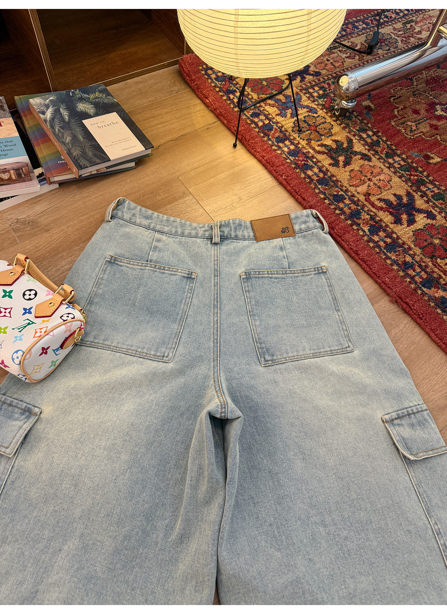 LelyMooch 体型カバー◎ カーゴデニムパンツ  LEM182