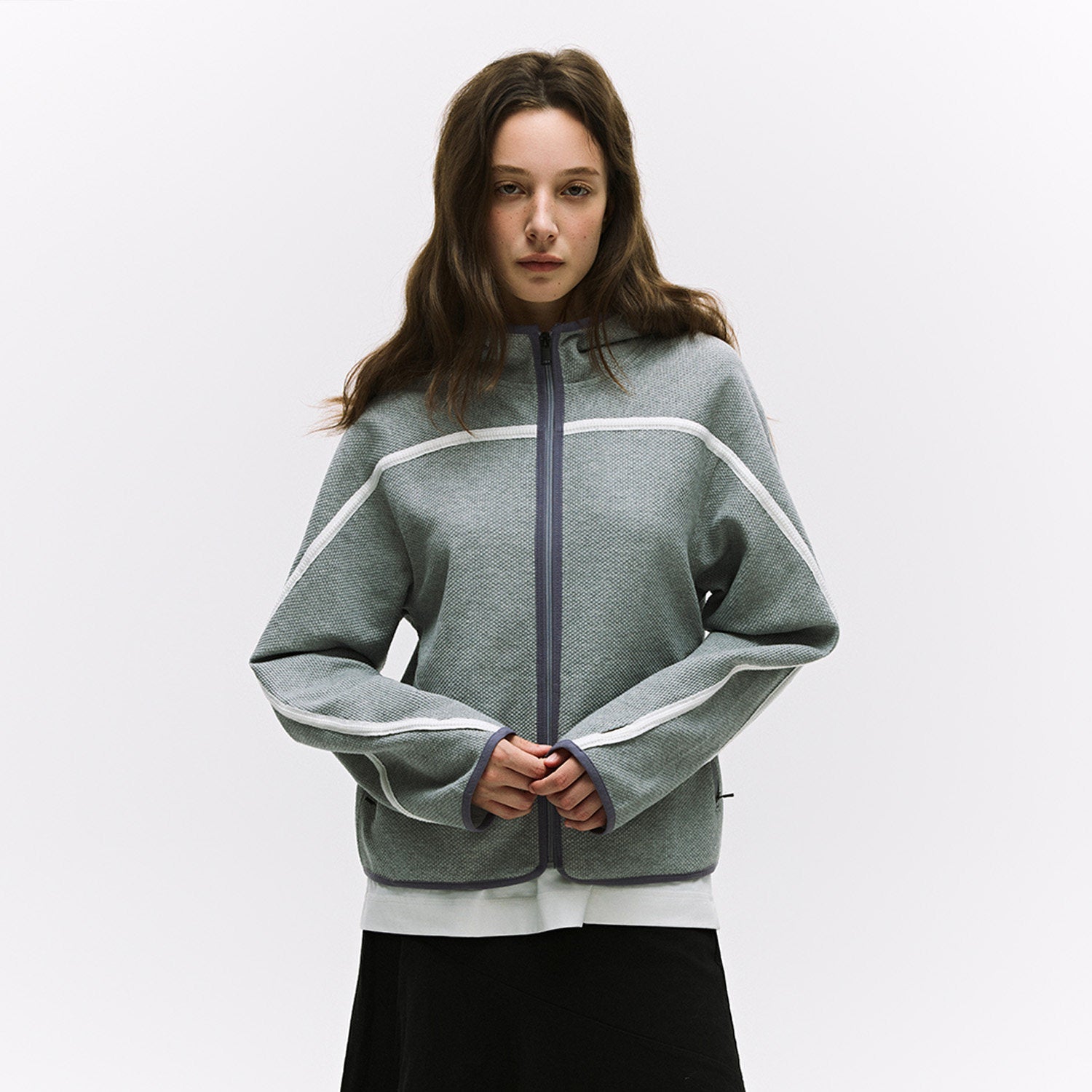 Color Block Taped Hoodie Jacket (3 colors) LOM052