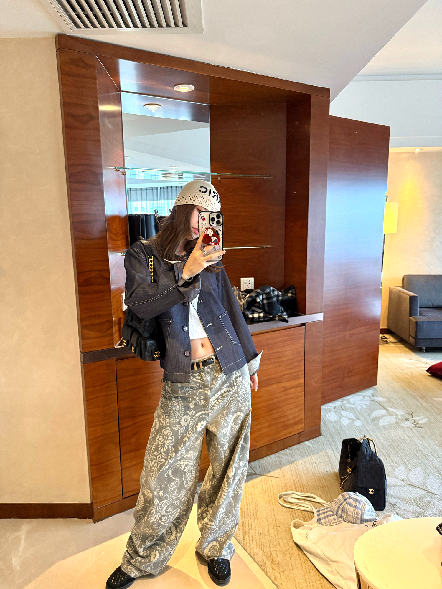 LelyMooch ショート丈 デニム風 ジャケット  LEM222