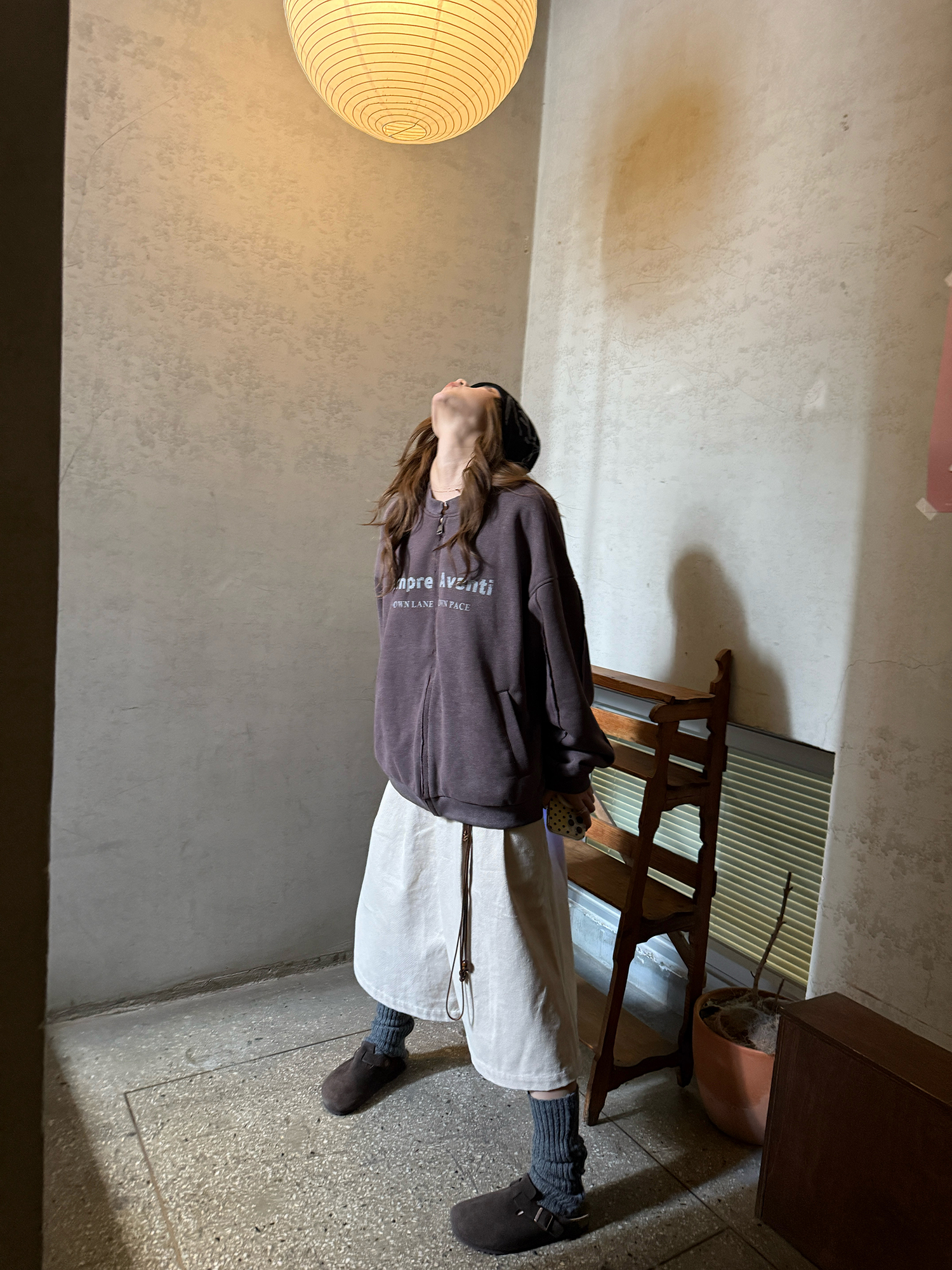 LelyMooch ジップスウェット アメリカンヴィンテージ風  LEM264