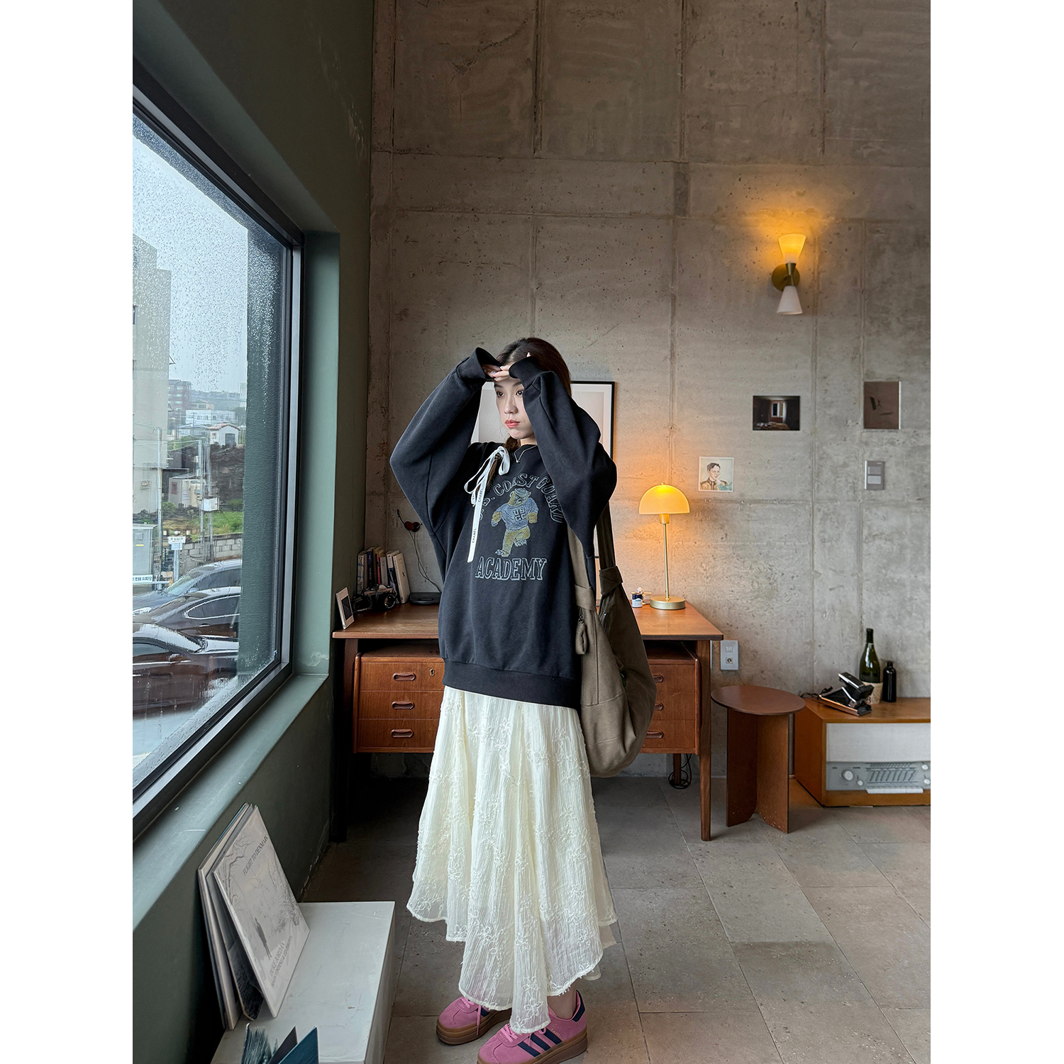 LelyMooch くまプリント古着風スウェット  LEM231