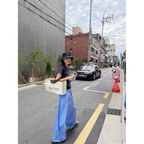 LelyMooch 爽やかブルーのバルーンカーブパンツ  LEM363