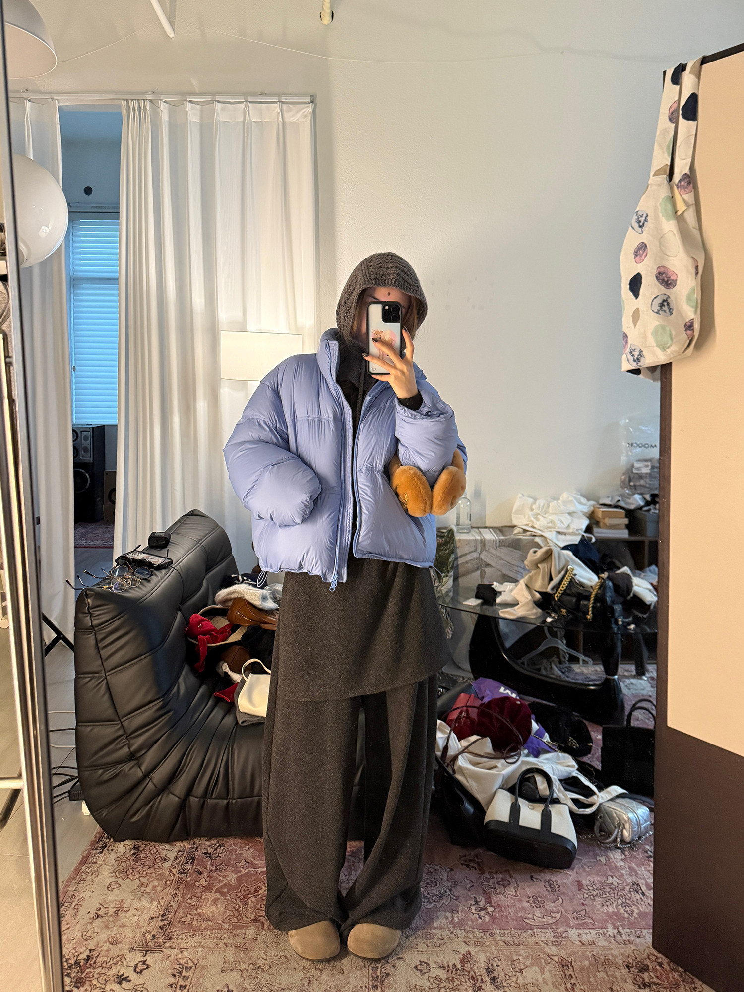 LelyMooch レイヤード風 ワイドパンツ  LEM283