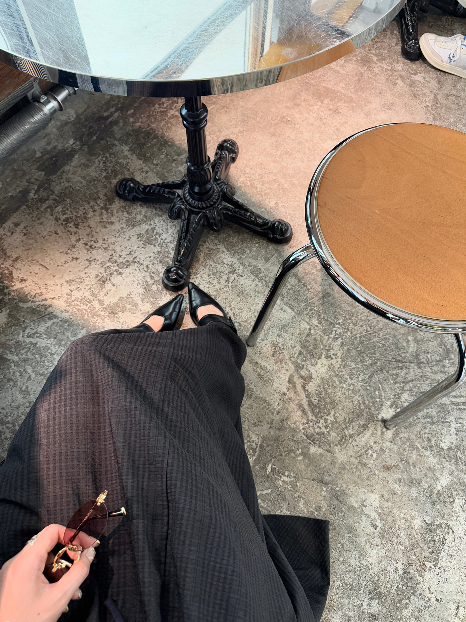 LelyMooch ふんわりチェックロングスカート  LEM208