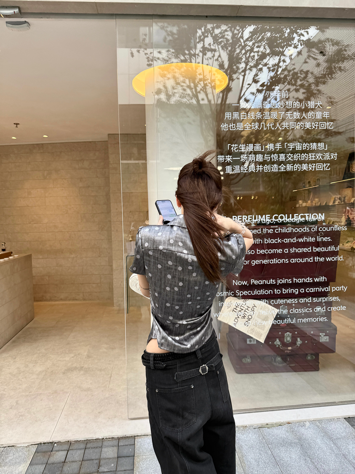 LelyMooch ドット柄サテンブラウス  LEM213