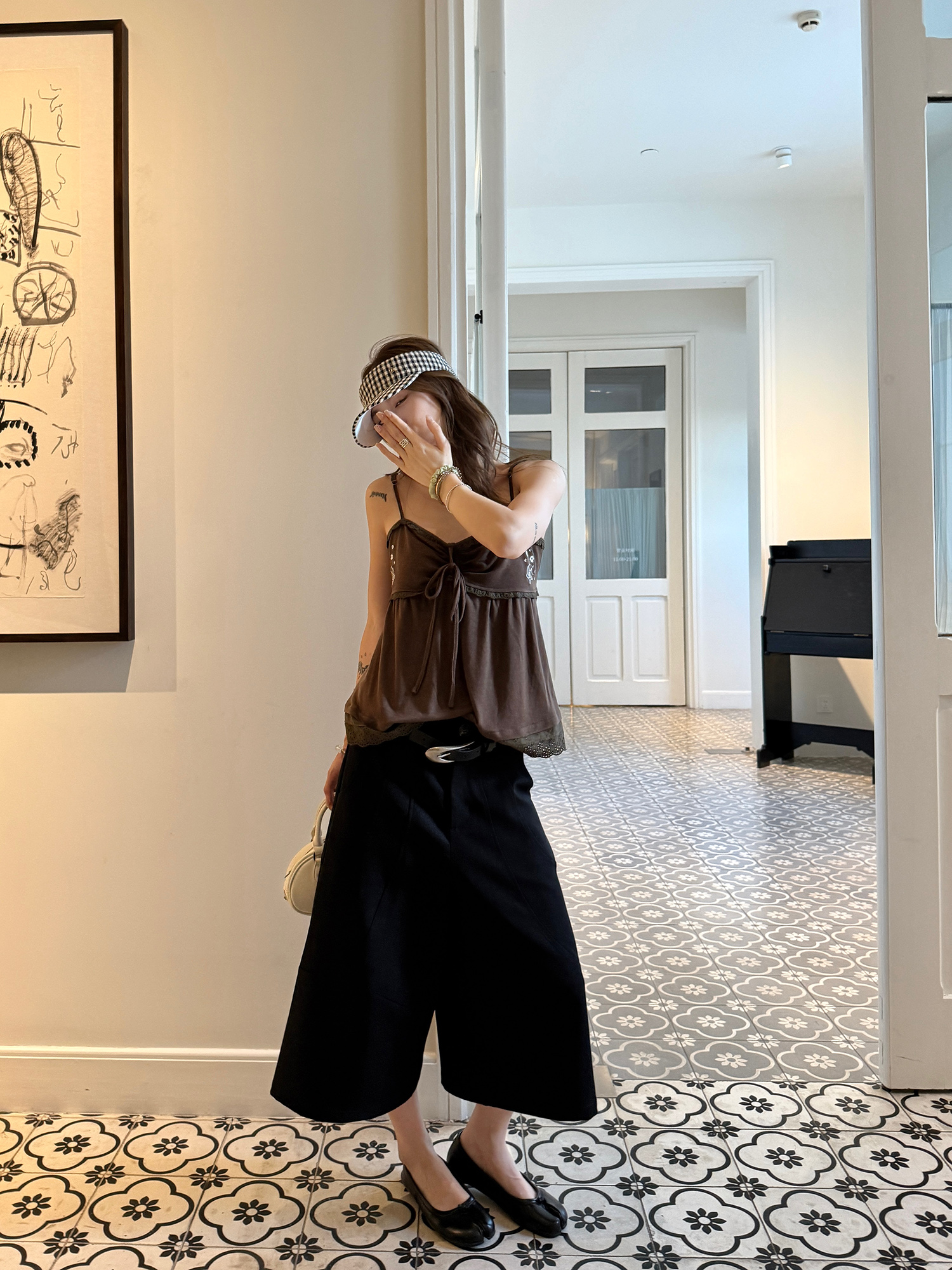 LelyMooch 刺繍入りテンセルキャミ  LEM206