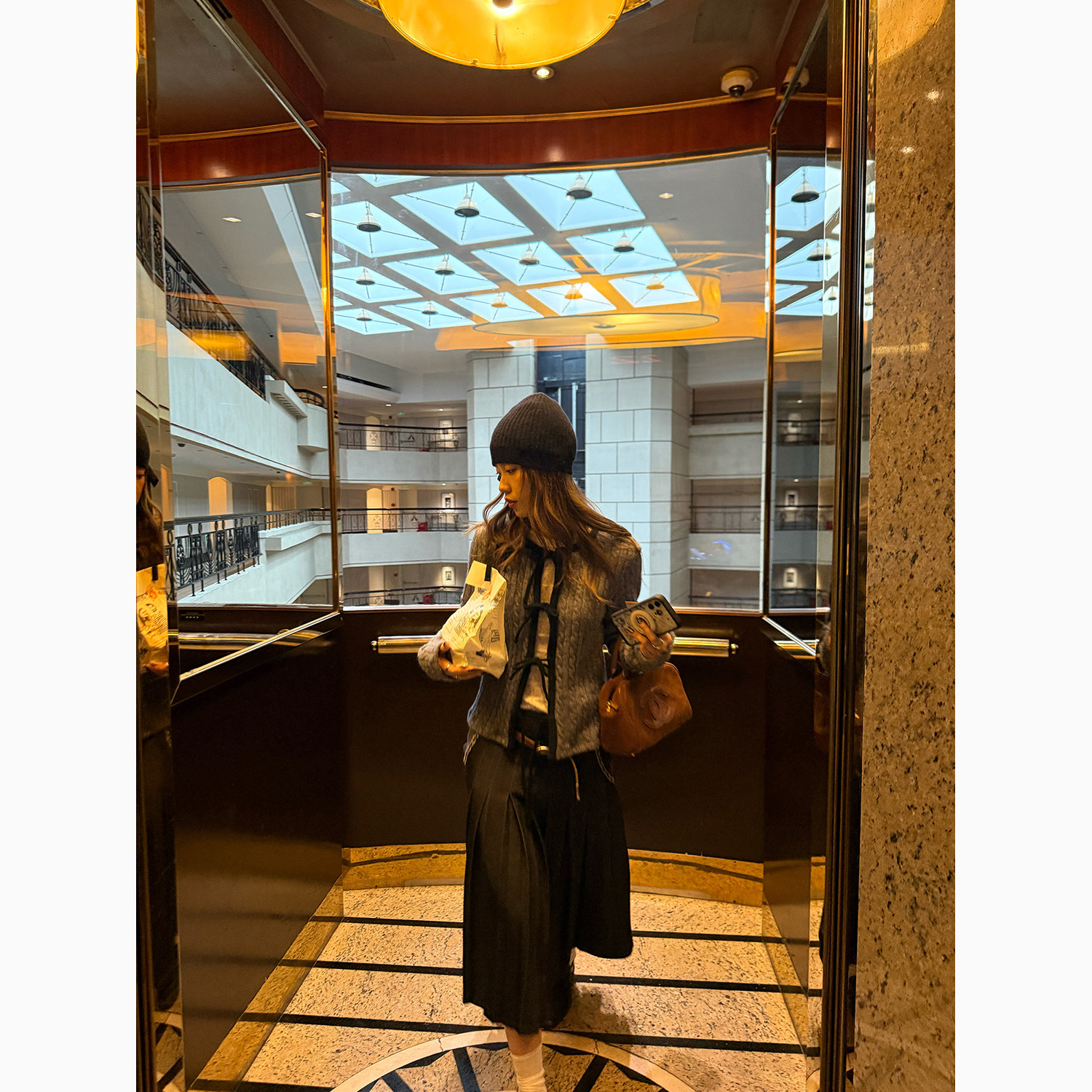 LelyMooch ケーブル調 × 配色リボン ニットトップス LEM276