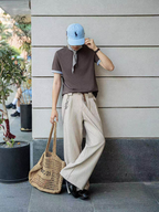 Classic Mood Striped Tuck Wide LOM049