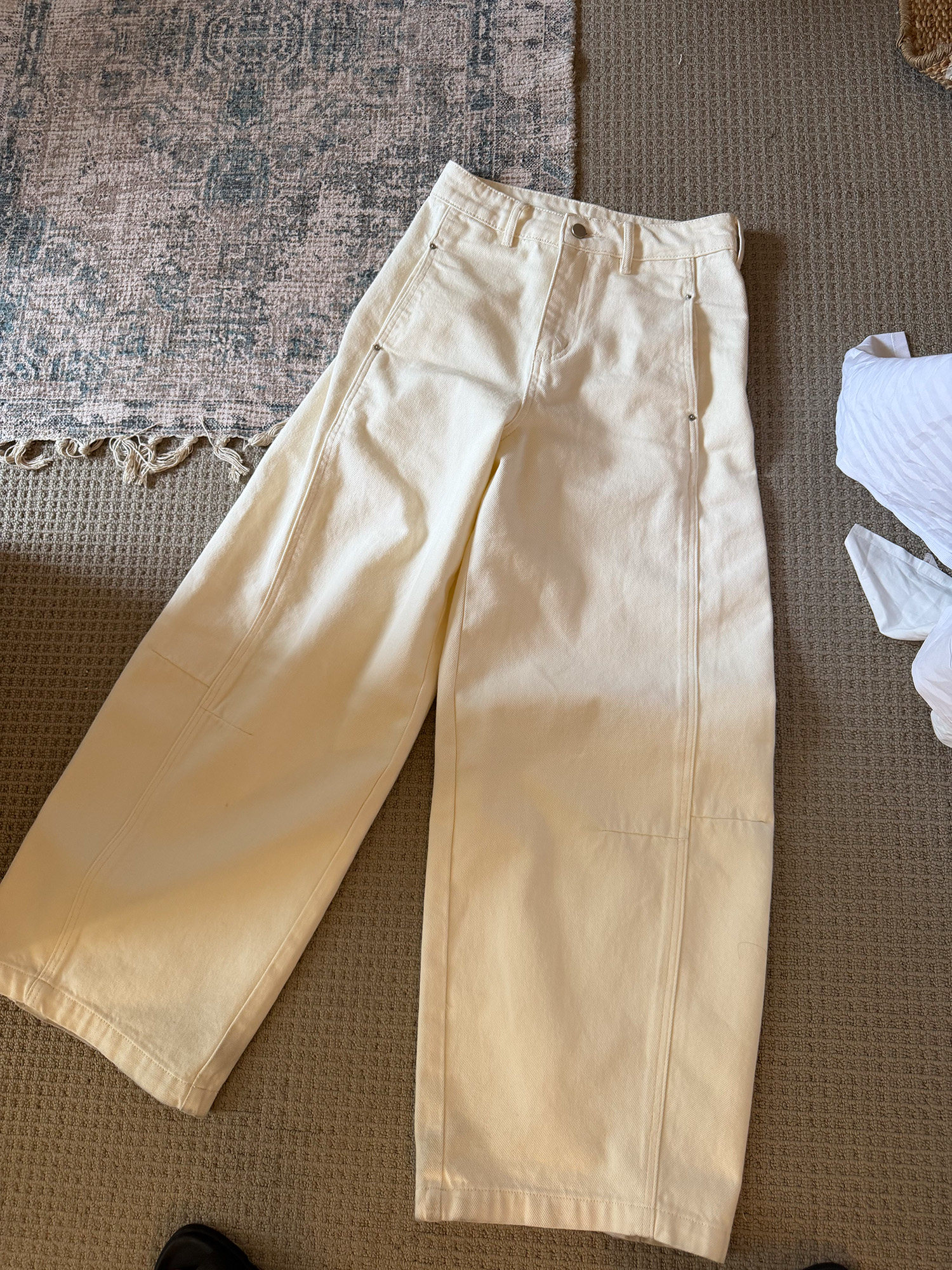 LelyMooch 落ち感カーブ デニムワイドパンツ  LEM337