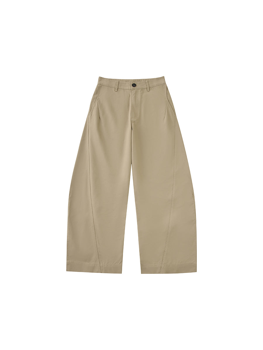 立体カーブドライン × ワイドシルエット構造タックデザインパンツ LOM030