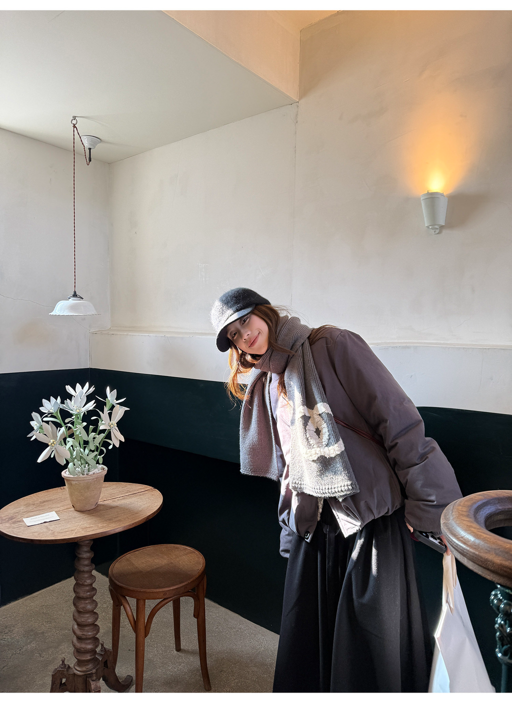 LelyMooch マフラー付き 中綿ブルゾン  LEM306