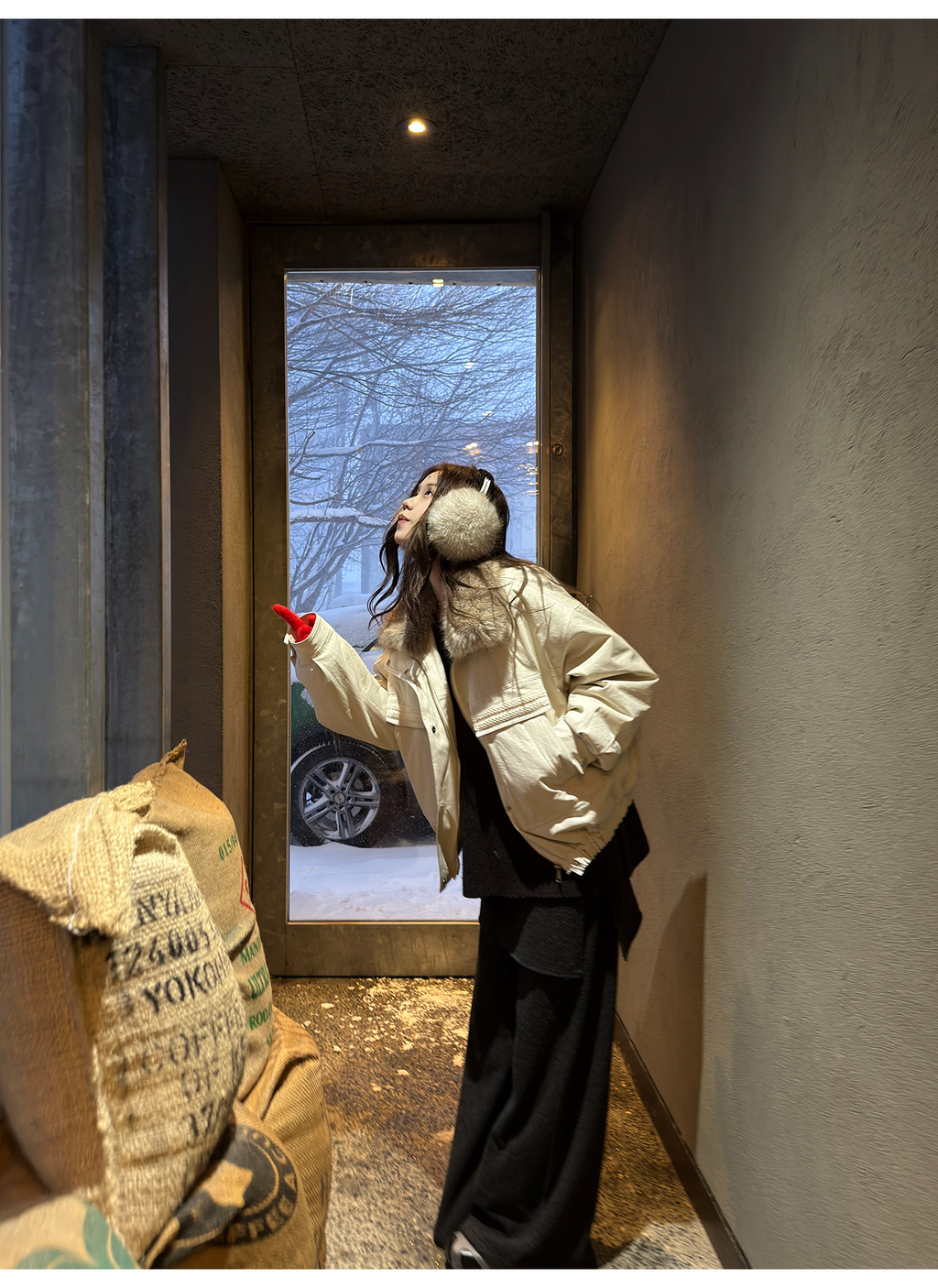 LelyMooch 取り外し襟付き 中綿ショートアウター  LEM305