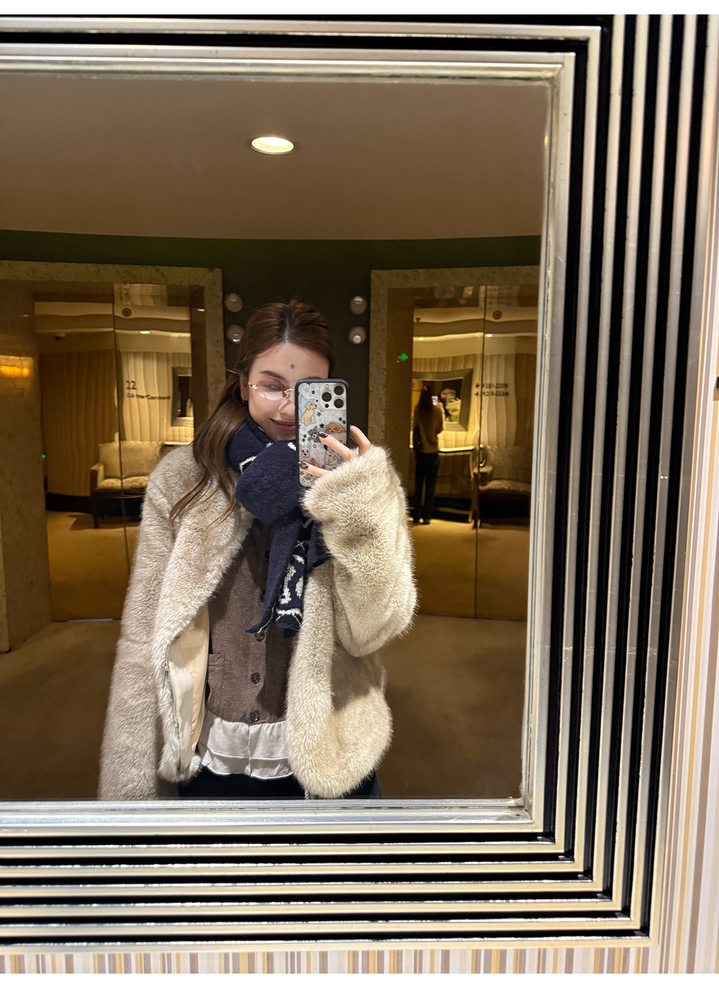 LelyMooch ふわふわエコファーコート｜オートミール  LEM268