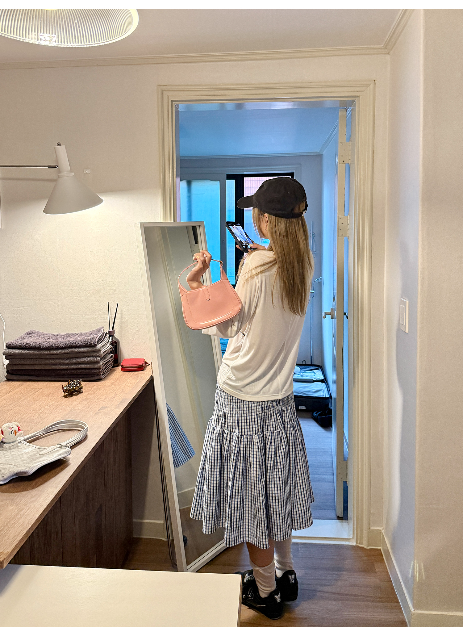 LelyMooch 2WAYギンガム スカート／チューブトップ  LEM176