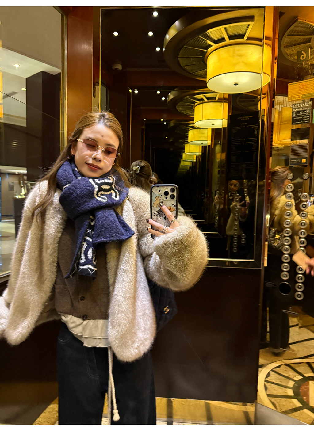 LelyMooch ふわふわエコファーコート｜オートミール  LEM268