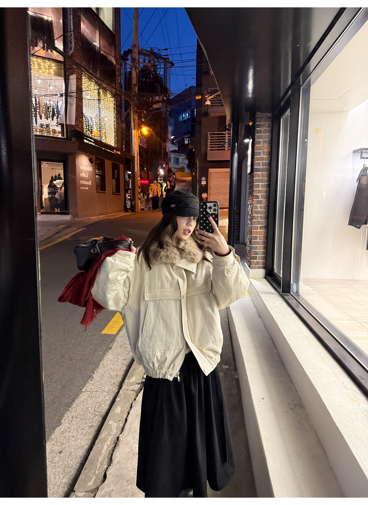 LelyMooch 取り外し襟付き 中綿ショートアウター  LEM305