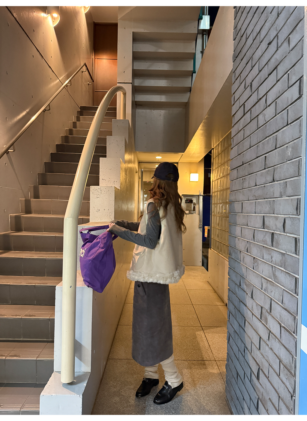 LelyMooch エコファー×ボア リバーシブルショートジレ  LEM279