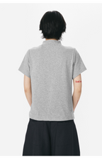 モックネックフレンチスリーブTシャツ  LOM073