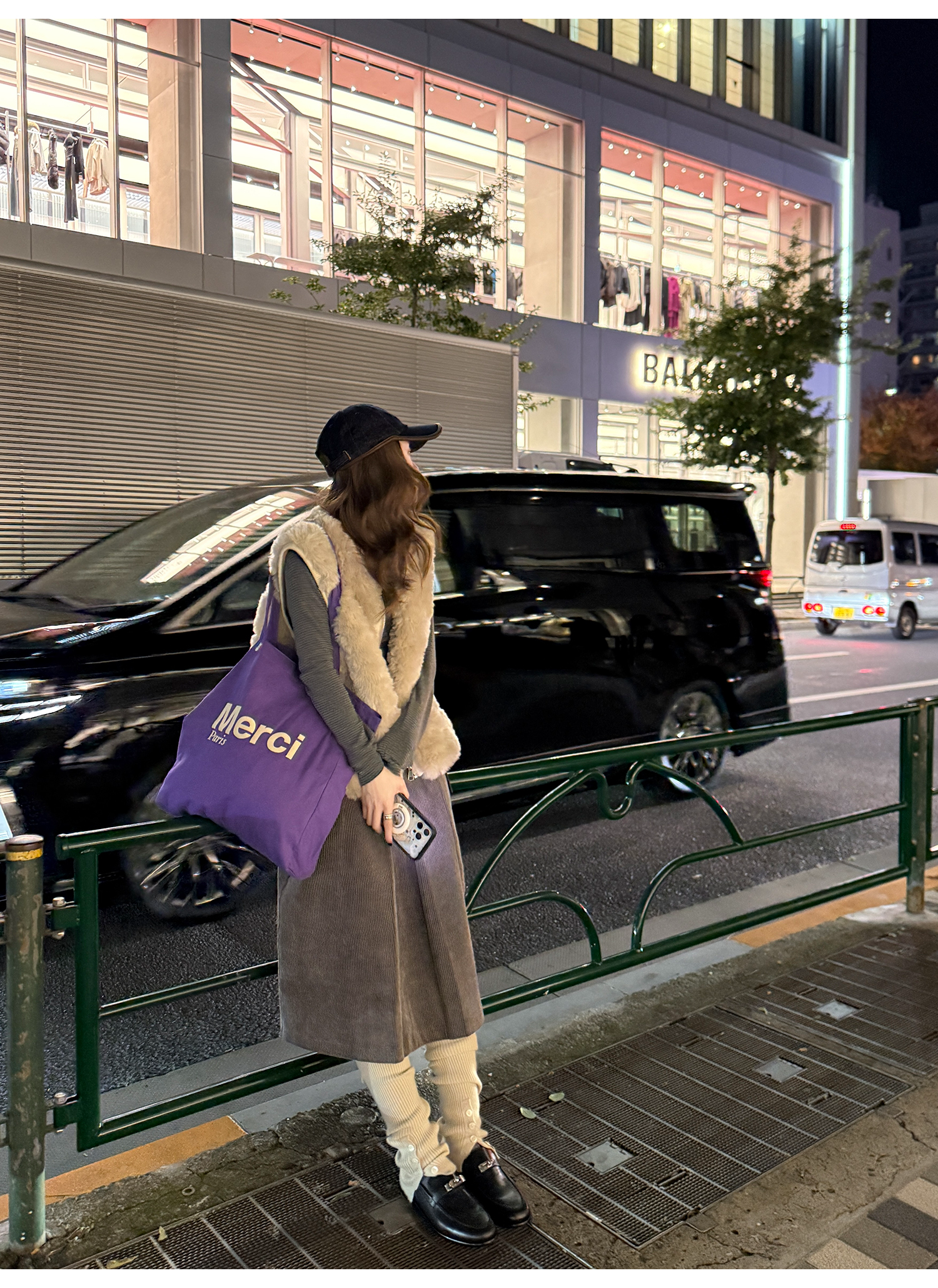 LelyMooch エコファー×ボア リバーシブルショートジレ  LEM279