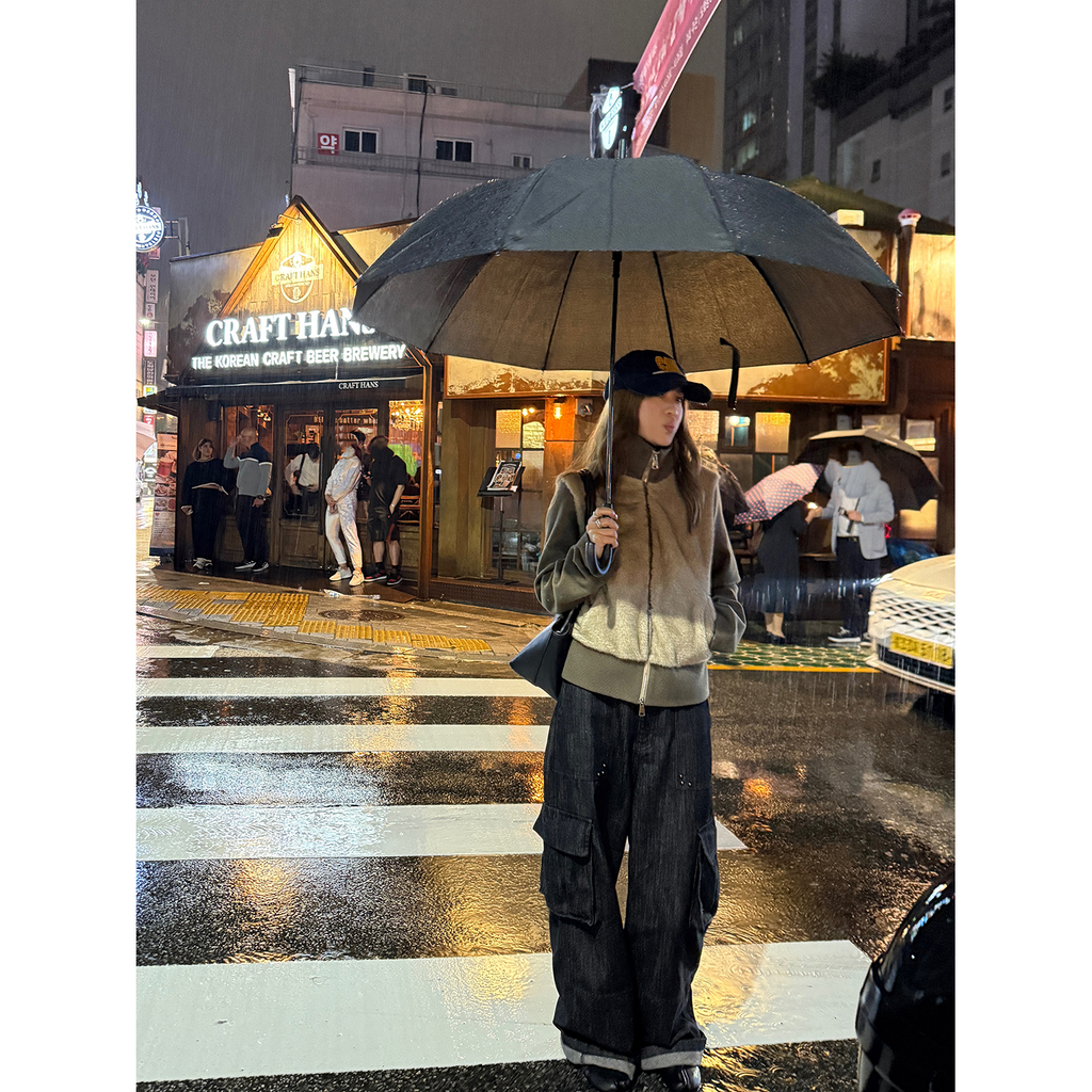 LelyMooch フェイクファー切り替え立ち襟コート  LEM252